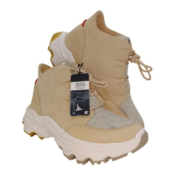 Sorel Kinetic Breakthru Caribou Womens NEW w/Tags Tan & Gray Sneakers - sz. 12 - Picture 1 of 8